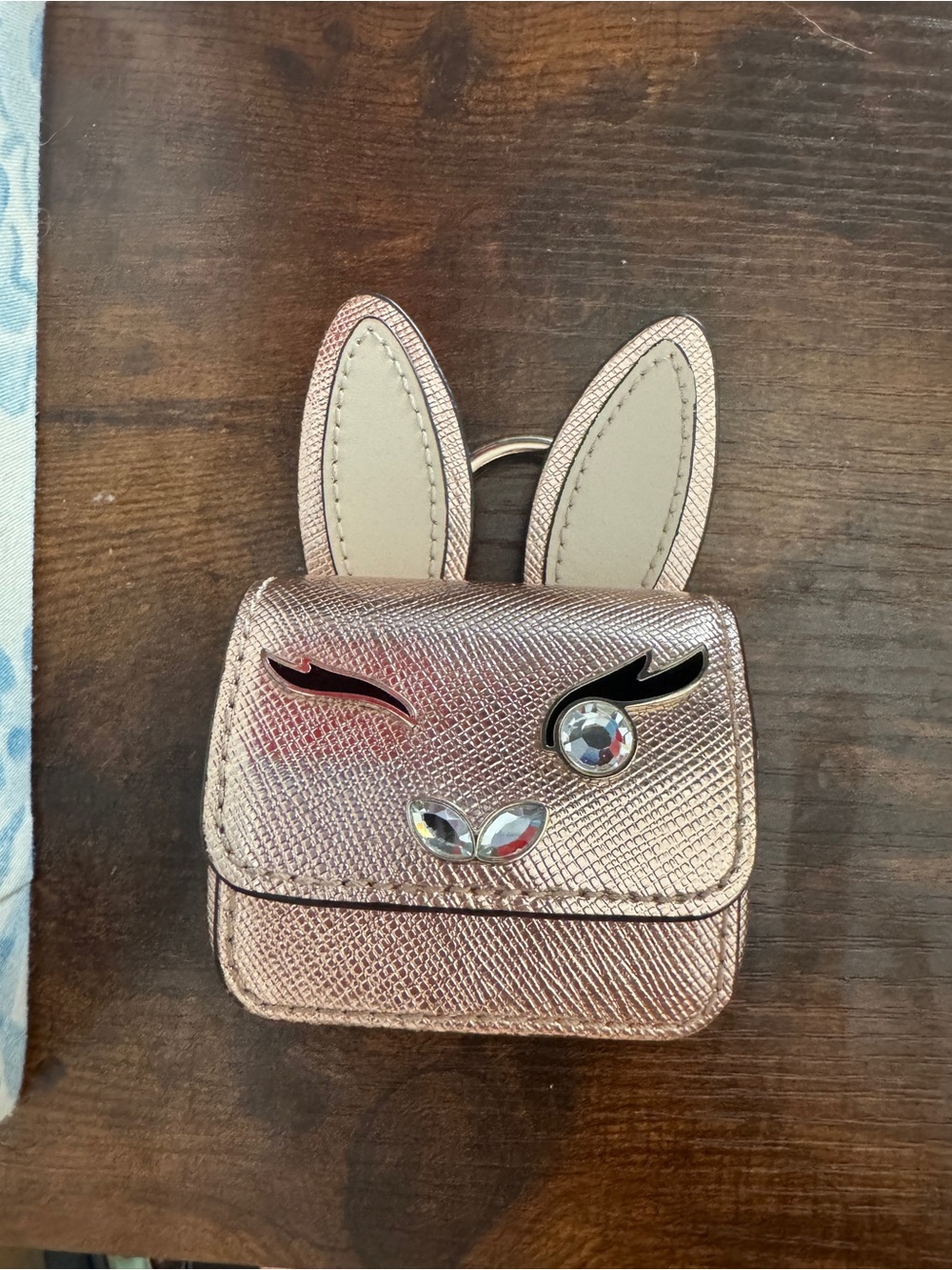Kate Spade Pink Metallic BunBun Rabbit AirPods Case